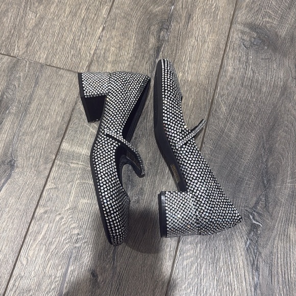 NEW • Jeffrey Campbell • Regal Embellished Block Heel Mary Jane Pumps Black 6.5 - Picture 5 of 6